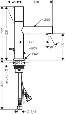 ax uno wtm 110 zero-greep met waste chr afbeelding 2