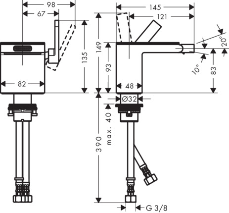 ax myedition bidetmengkraan chroom afbeelding 2