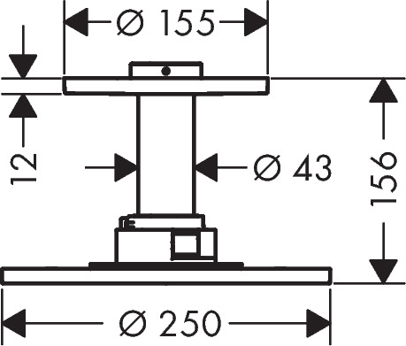 ax showersolutions hoofddouche 250 2jet met plafondbevestiging chroom afbeelding 2