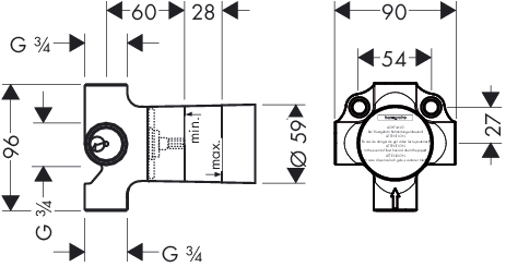 hansgrohe quattro 4-weg omstelkr.basisgarn 15930180 afbeelding 2
