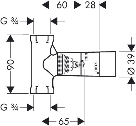 hansgrohe stopkraan 3/4 inbouwdeel 15970180 afbeelding 2