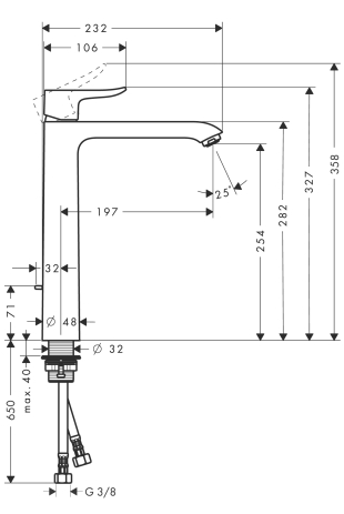 hansgrohe metris highriser 260 31082000 chroom afbeelding 3