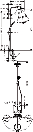 hg raindance select showerpipe 240 bad 27117000 afbeelding 3
