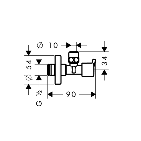 hansgrohe stopkraan s 1/2 13901000