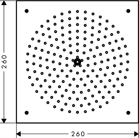 hansgrohe raindance 260x260 afb.deel hd plafond