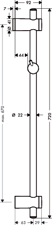 hansgrohe unica glijstang reno 720mm 27704000 chroom afbeelding 3