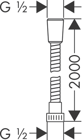 hgrohe metaflex c doucheslang 200cm 28264000 chroom