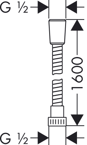 hgrohe metaflex c doucheslang 160cm 28266000 chroom