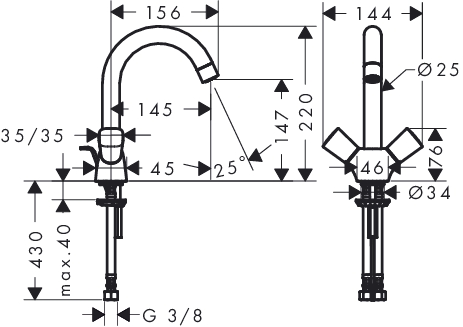 hansgrohe logis 180 tweegreeps wastafelmengkraan 71222000 chroom m.waste hoge uitloop afbeelding 3