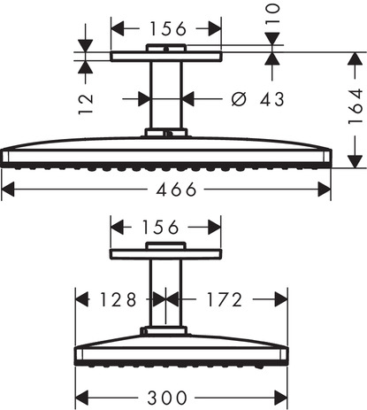 ax hoofddouche 460 3jet plafond chr afbeelding 2