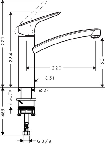 hansgrohe logis 160 1gr kmk coolstart ecoclick afbeelding 3