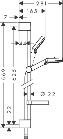 hansgrohe crometta vario shower set 65 cm casetta afbeelding 2