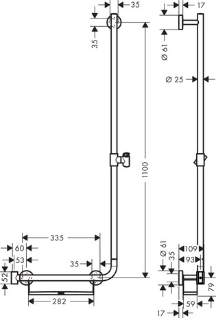 hansgrohe unica comfort glijstang 110 m r wit/chroom afbeelding 1