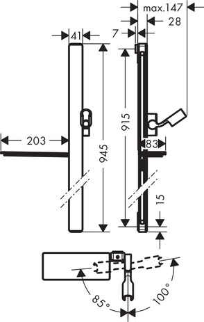 hg unica e glijstang 90cm wit/chroom afbeelding 2