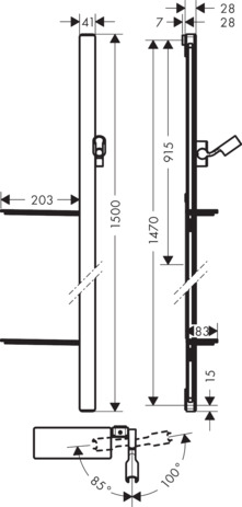 hg unica e glijstang 150cm chroom afbeelding 2