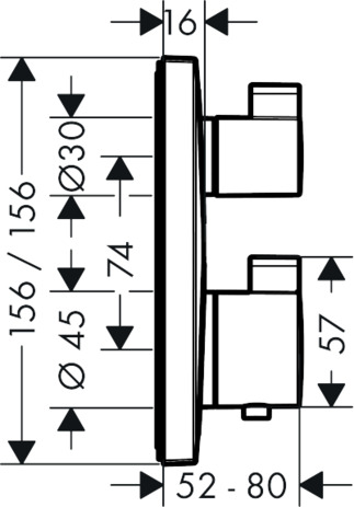 hg ecostat square inb.therm. 2 functies afbeelding 1
