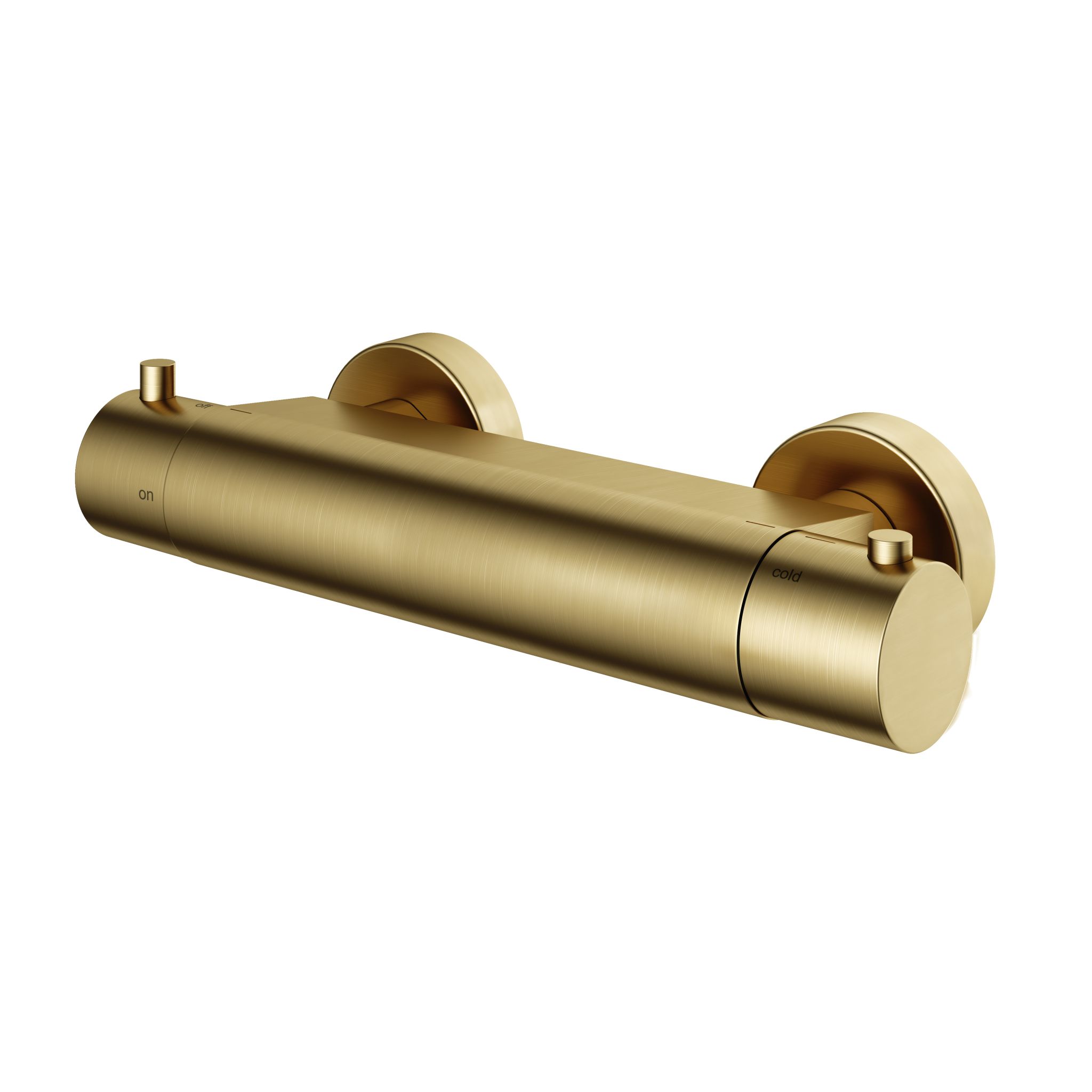 Hotbath thermostatische douchemengkraan met 1/2 doucheslang onderaansluiting geborsteld messing pvd afbeelding 1