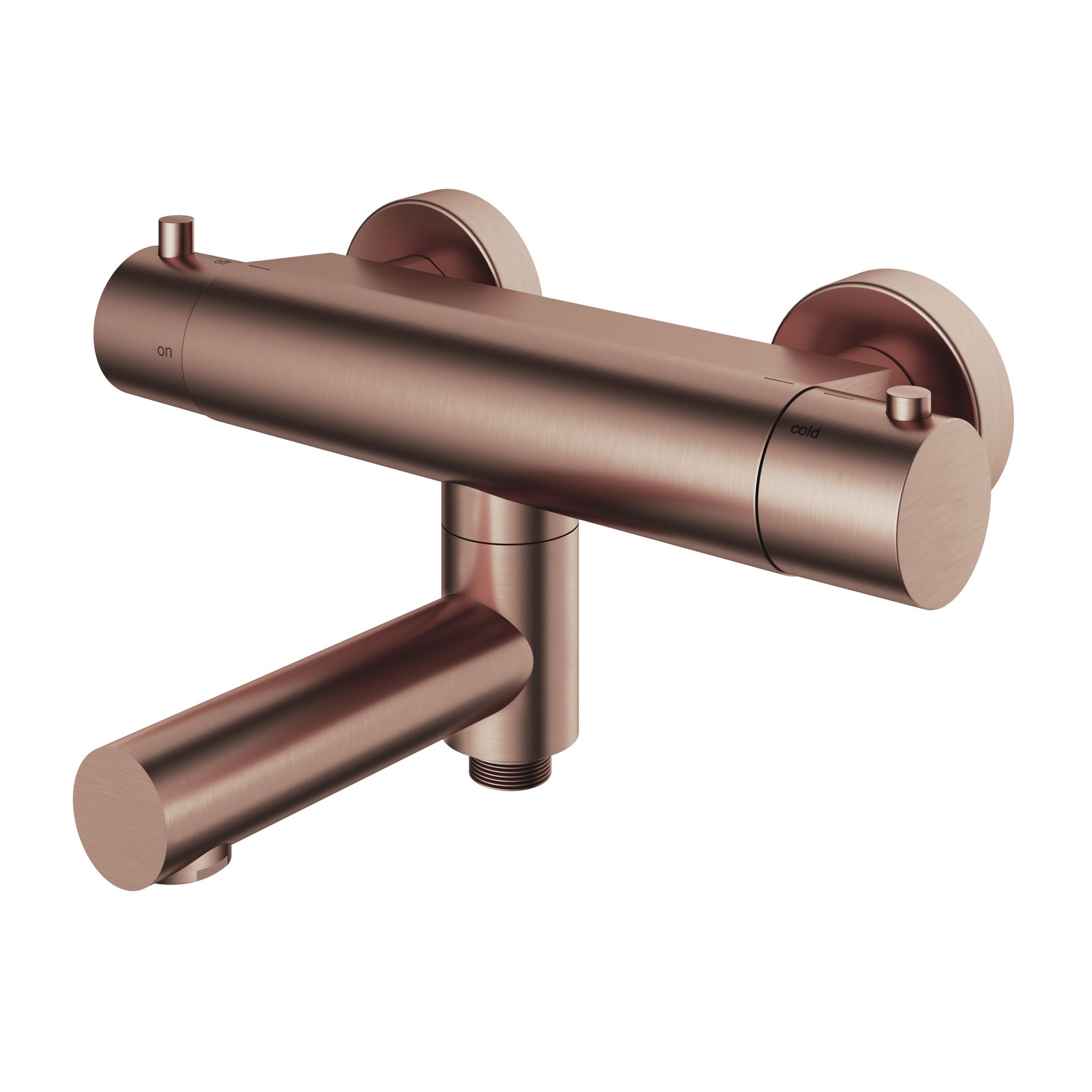 Hotbath thermostatische badmengkraan met wegdraaibare omstel uitloop koper pvd afbeelding 1