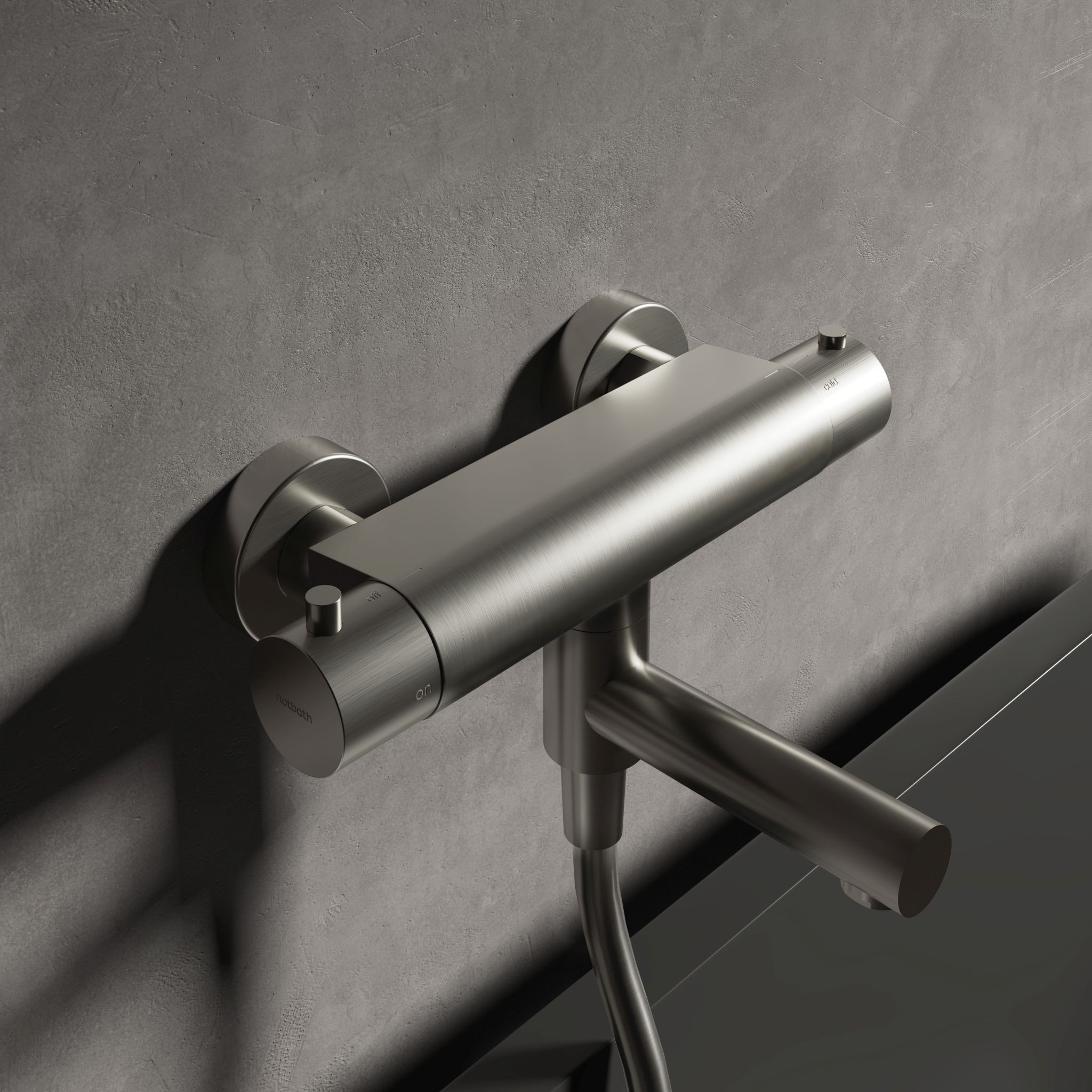 Hotbath buddy 020 opbouw badthermostaat geborsteld nikkel  draaibare uitloop afbeelding 8
