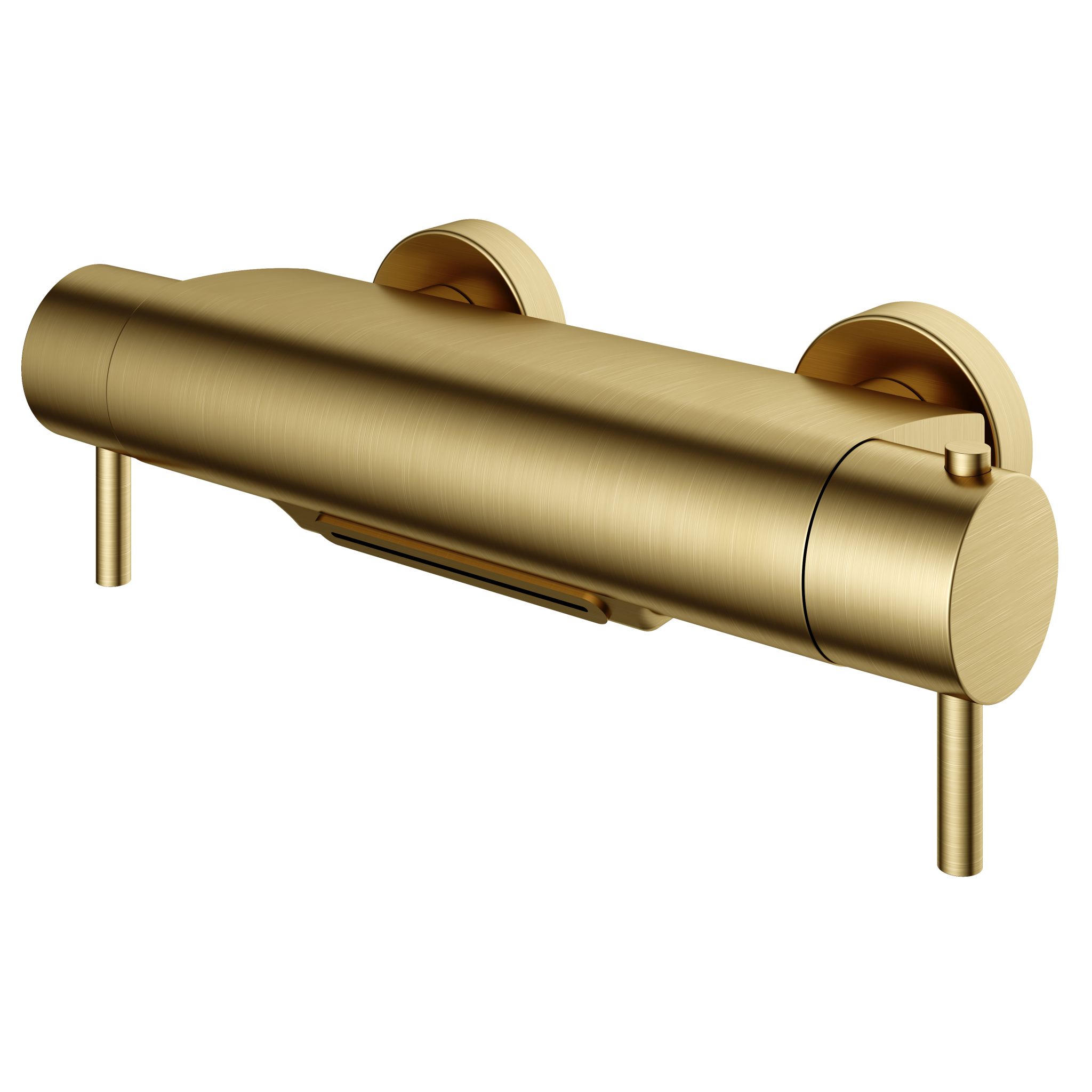 Hotbath thermostatische badmengkraan met cascade uitloop geborsteld messing pvd afbeelding 2