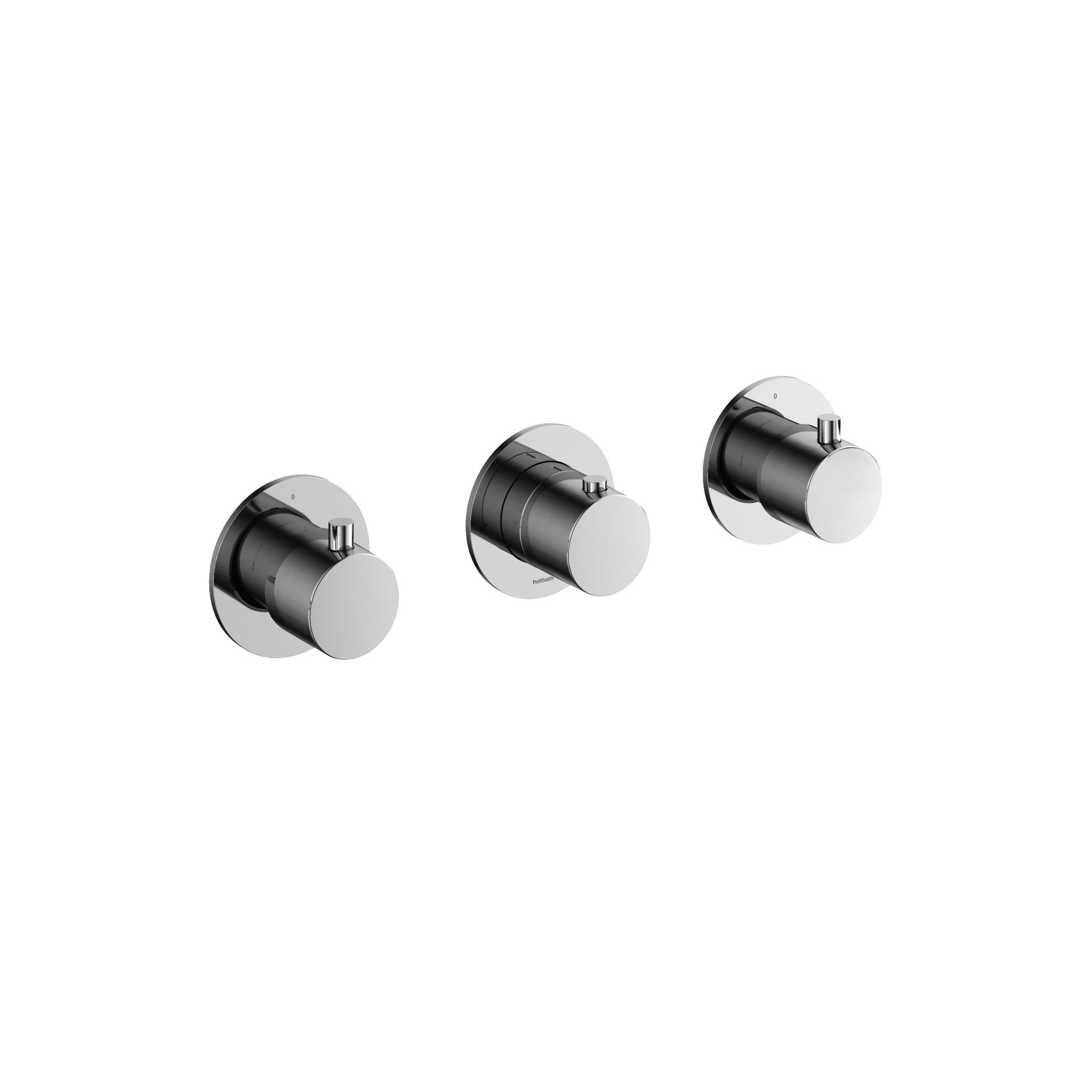 Hotbath afbouwdeel inbouw douche thermostaat met 2 stopkranen horizontale plaatsing chroom afbeelding 2