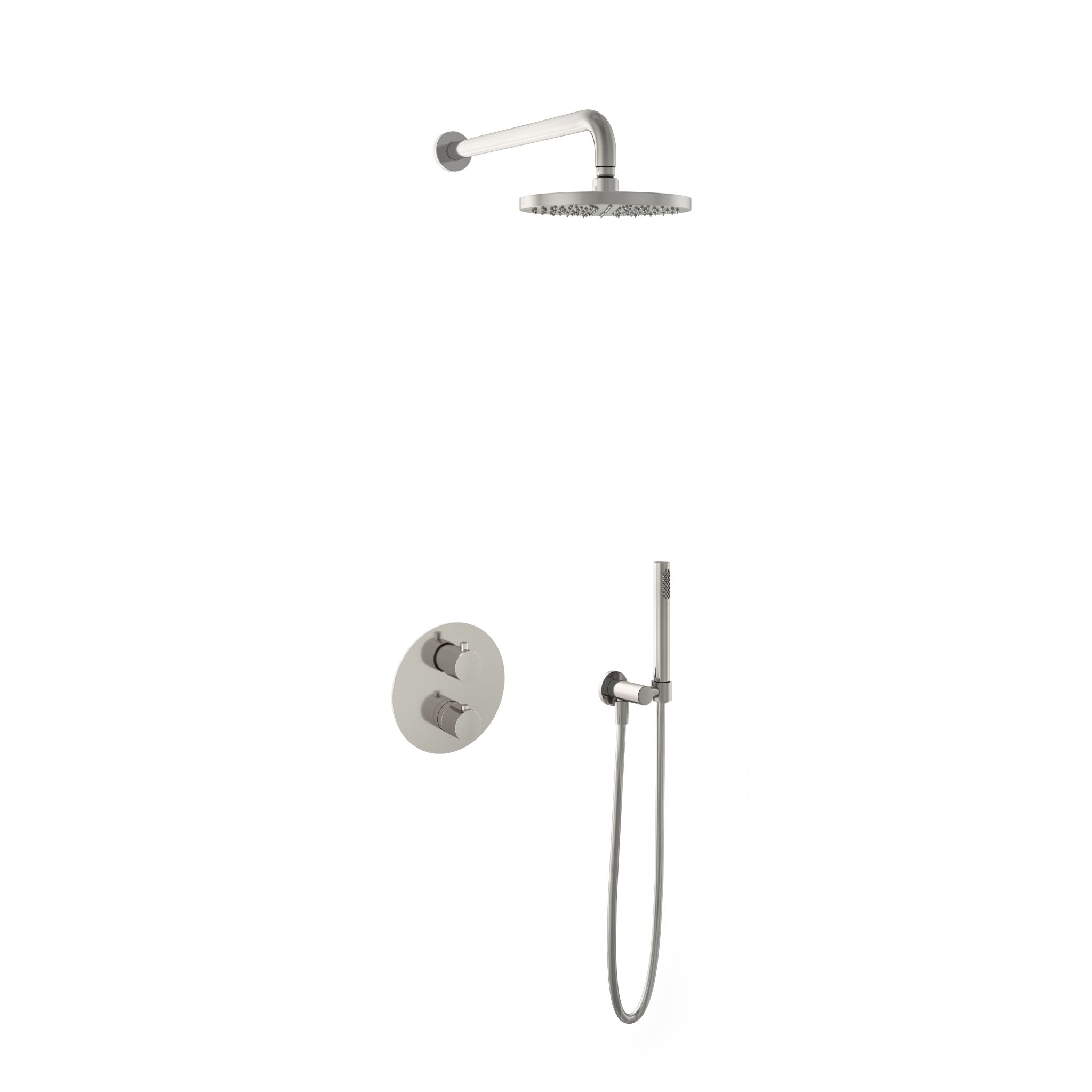 Hotbath ibs1a complete therm.douche inbouws.buddy geborsteld nikkel(staafhandd..wandarm hoofdd.20cm) afbeelding 1