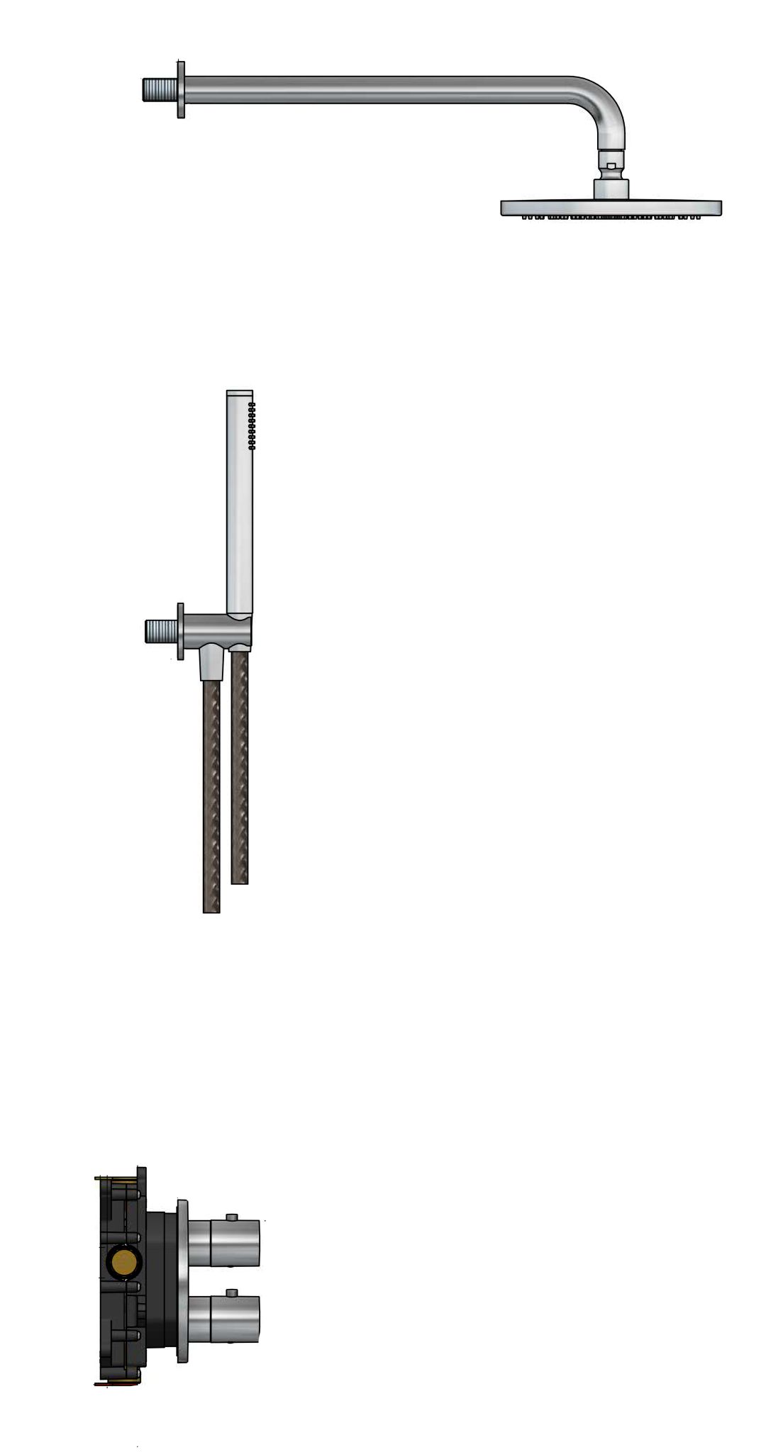 Hotbath complete thermostatische douche inbouwset archie met 2-weg-stop-omstel afbeelding 2