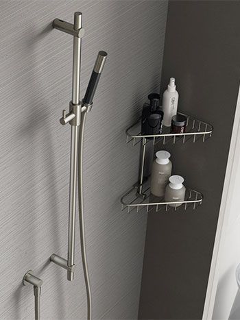 Hotbath cobber glijstangset compl brushed nickel afbeelding 5