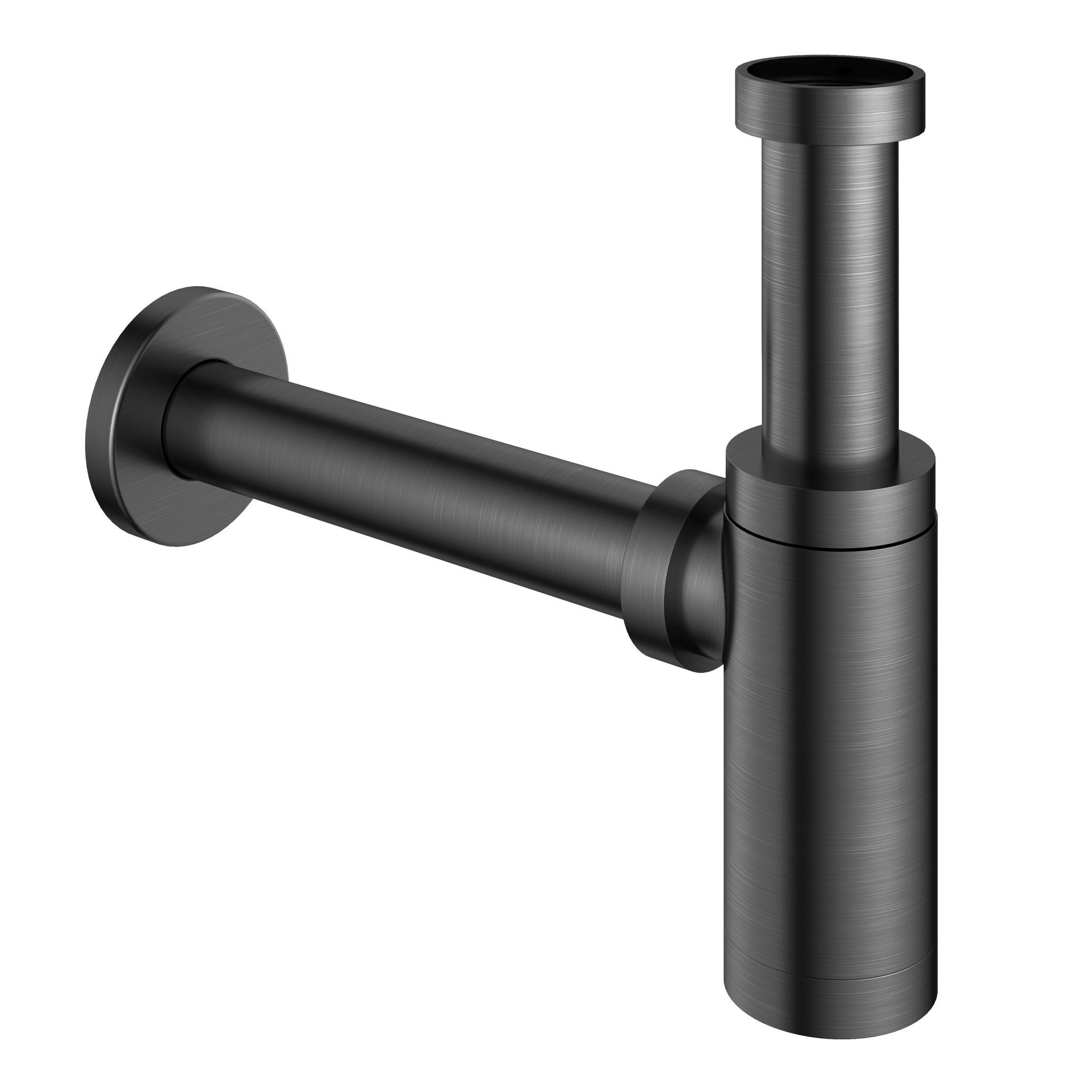 Hotbath wastafel sifon rond bgp - geborsteld gunmetal pvd afbeelding 1