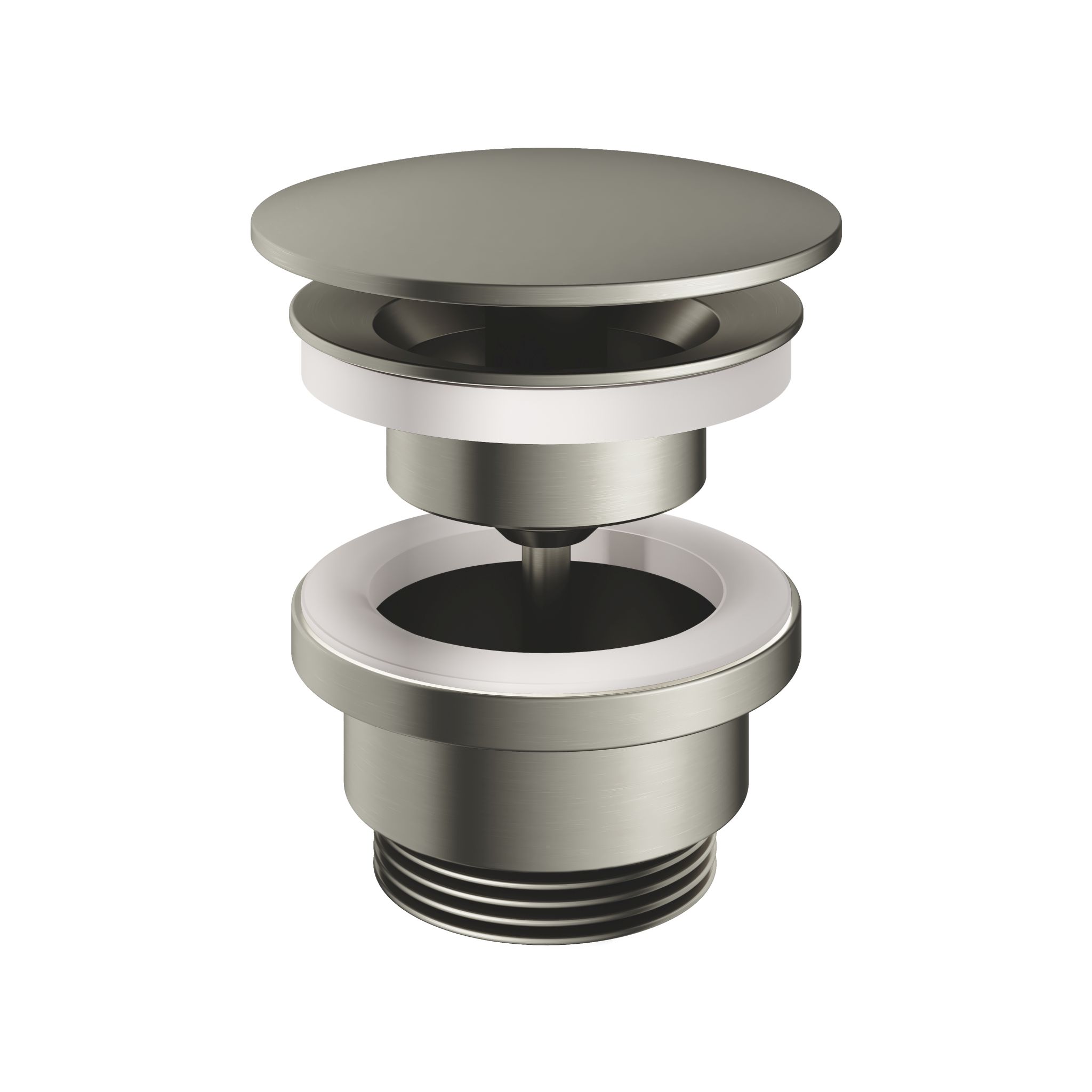 Hotbath pal allways open plug geborsteld nikkel afbeelding 1