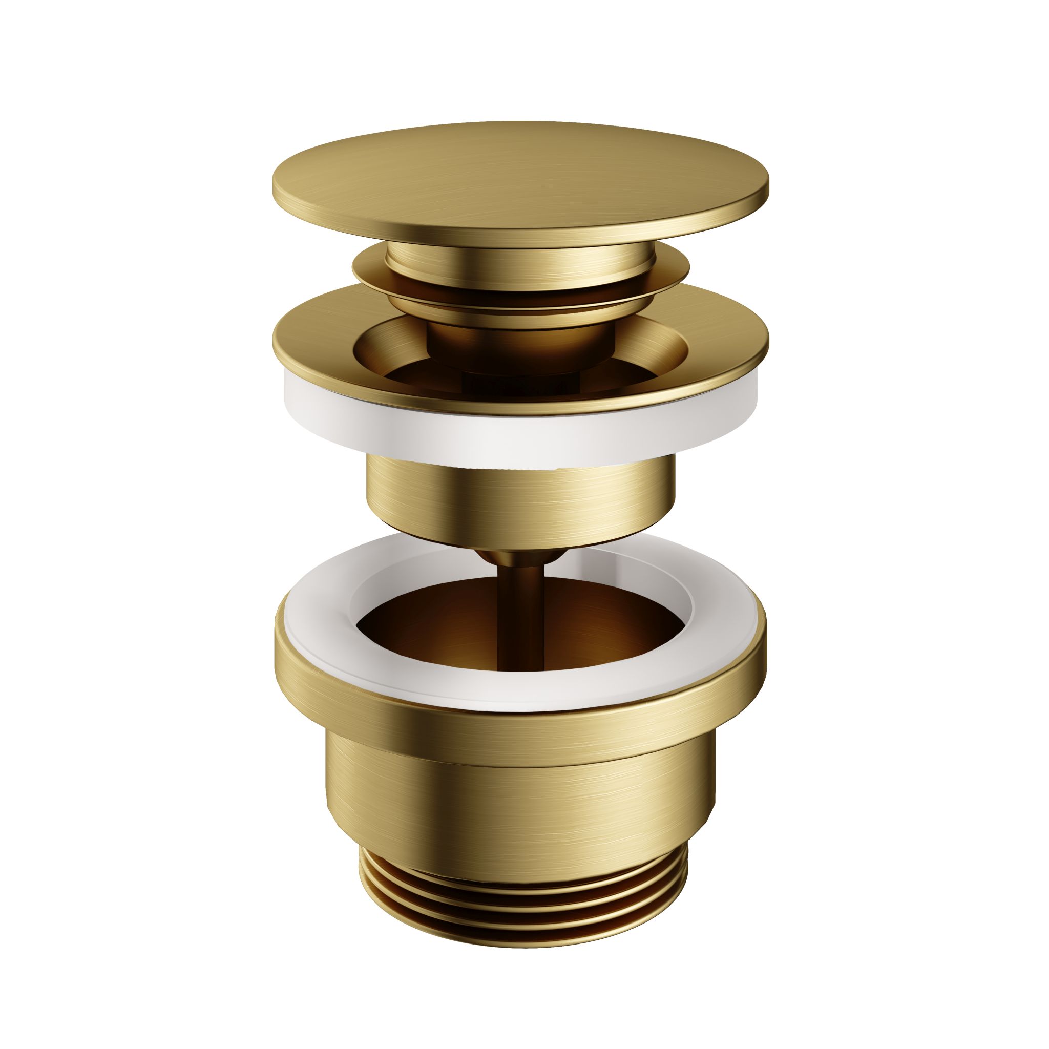 Hotbath cobber click waste brushed brass pvd afbeelding 2
