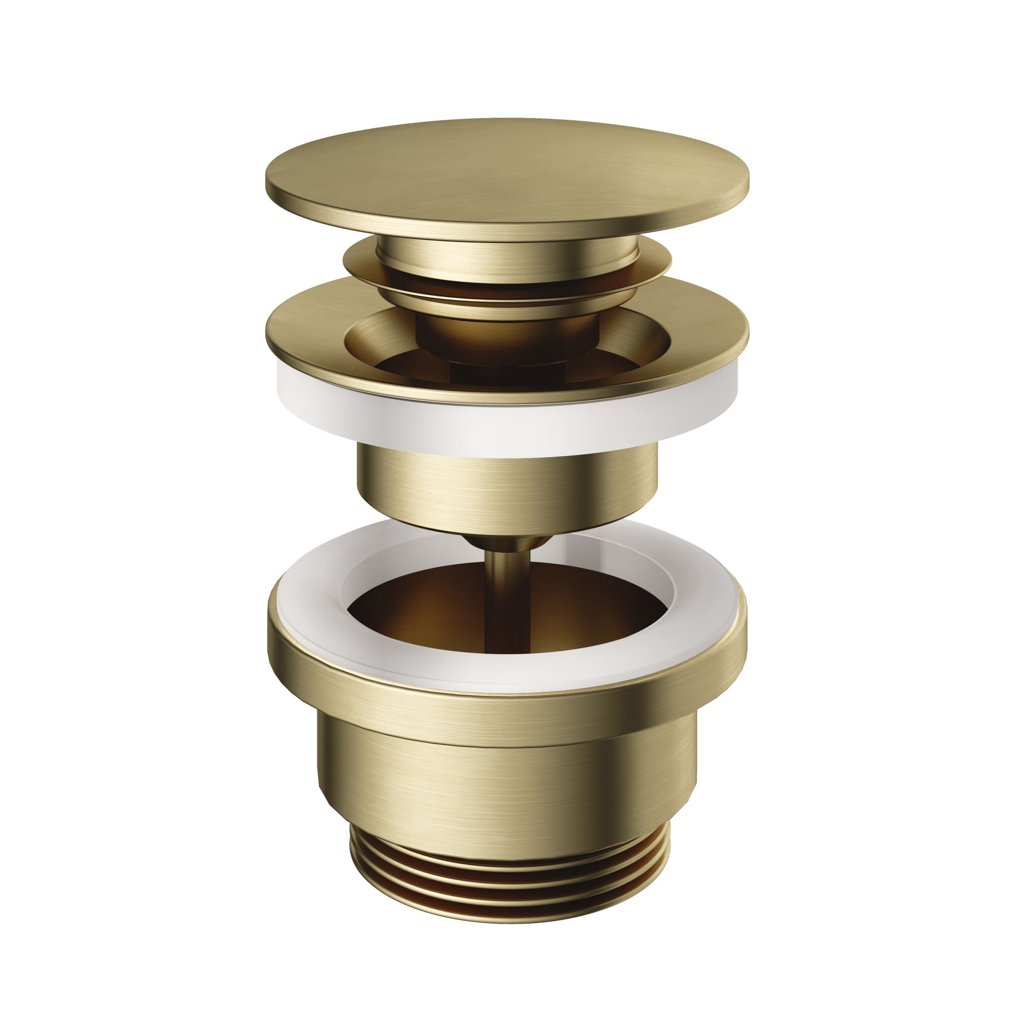 Hotbath cobber click waste brushed brass afbeelding 2
