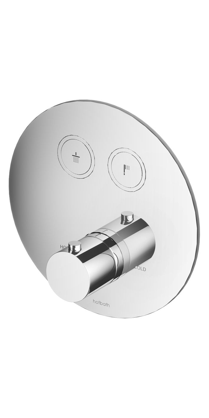 Hotbath afbouwdeel inbouwthermostaat met 2 pusHotbathuttons chroom afbeelding 2