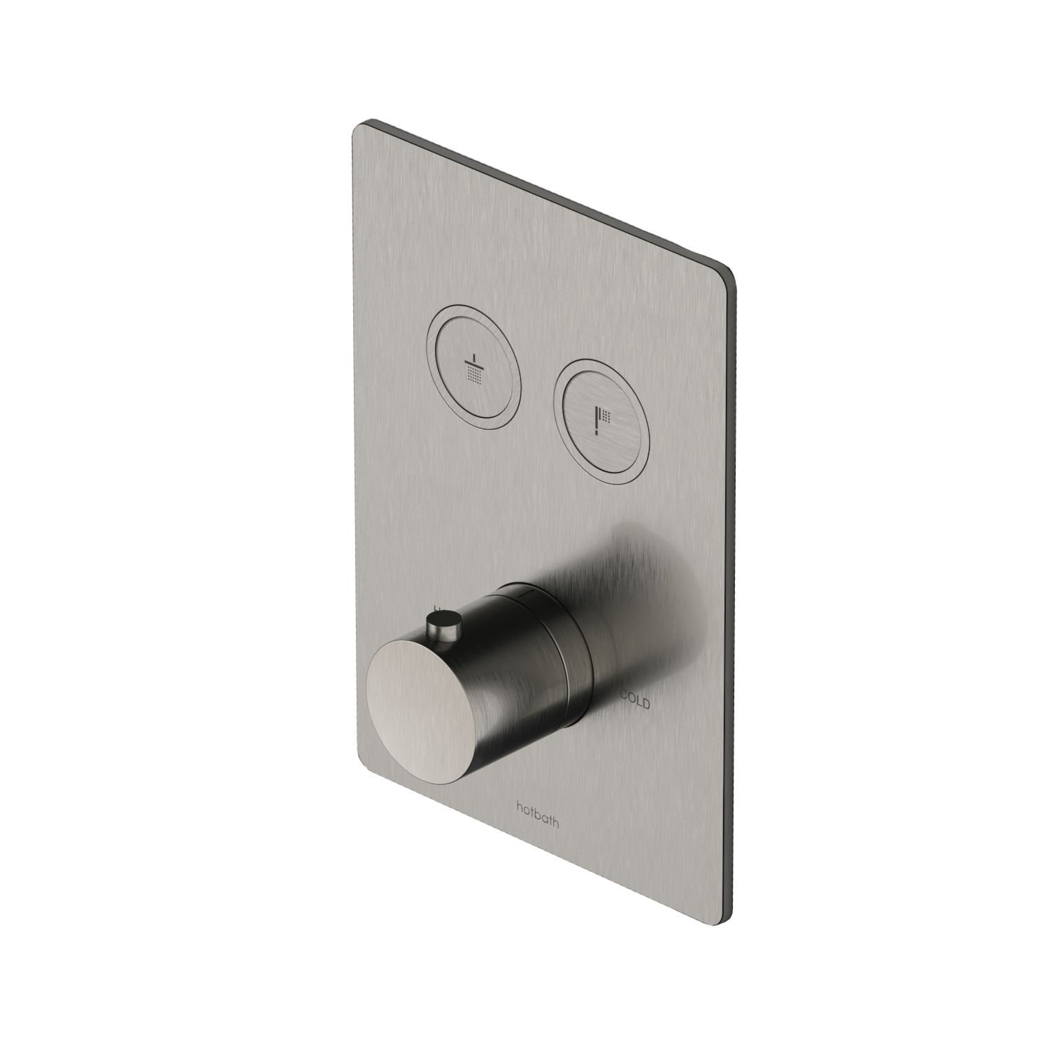 Hotbath afbouwdeel inbouwthermostaat met 2 pusHotbathuttons gn geborsteld nikkel afbeelding 1