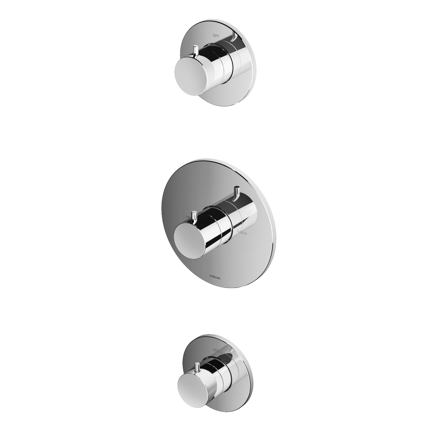 Hotbath afbouwdeel inbouwthermostaat met 2 stopkranen afbeelding 4