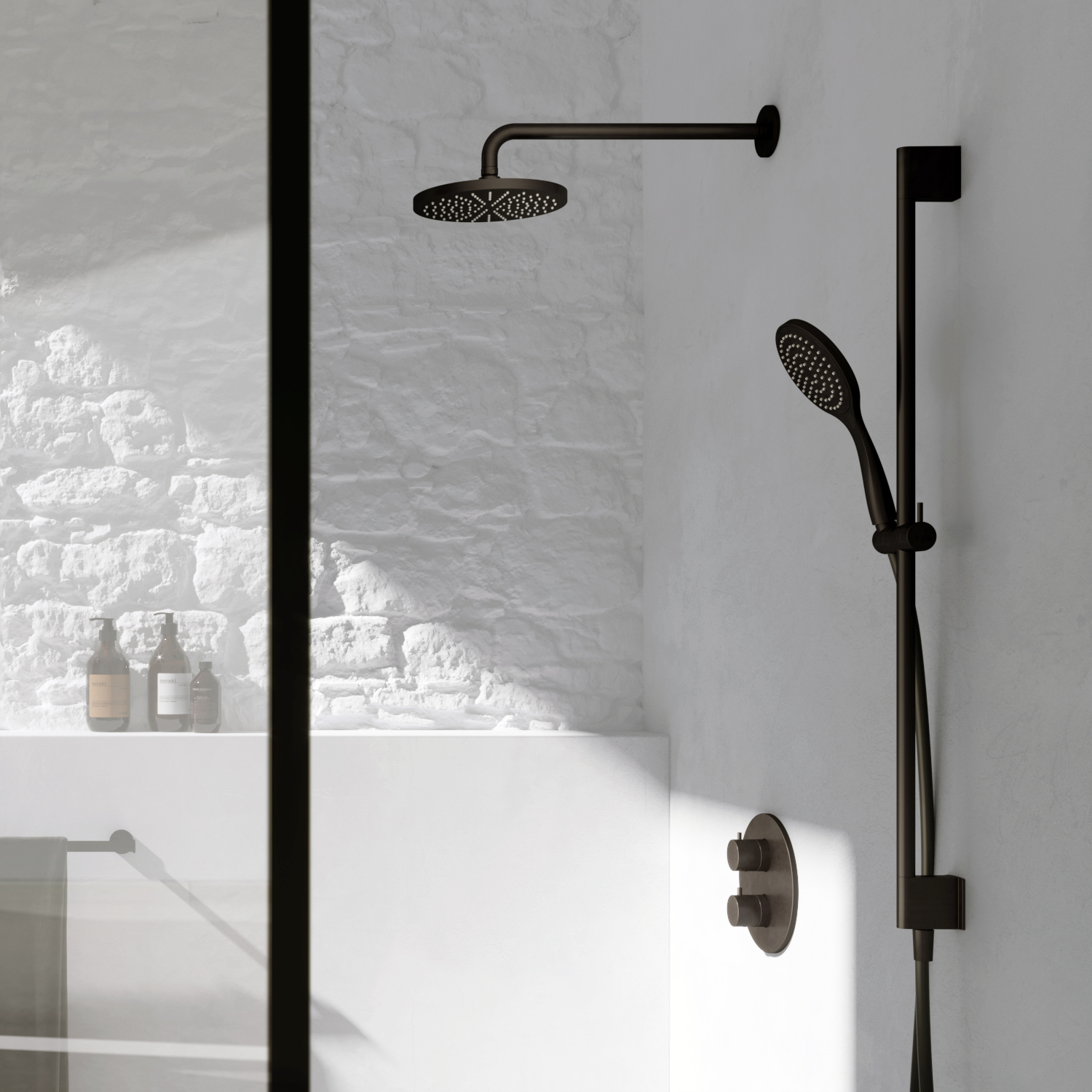 Hotbath complete thermostatische douche inbouwset cobber met 2-weg-stop-omstel afbeelding 3
