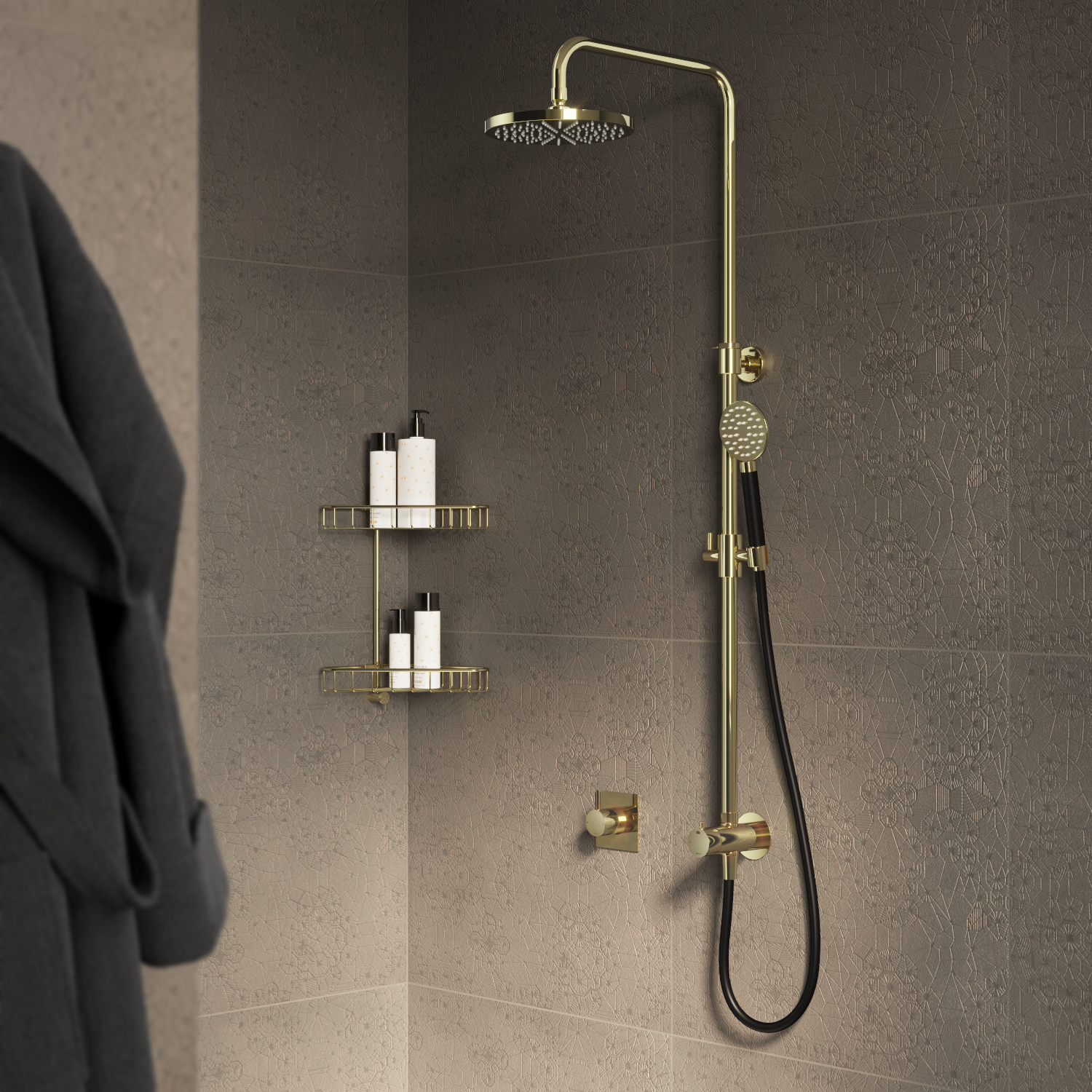Hotbath stortdoucheset hoofddouche 20 cm en doucheslang 15 mtr met handdouche afbeelding 1