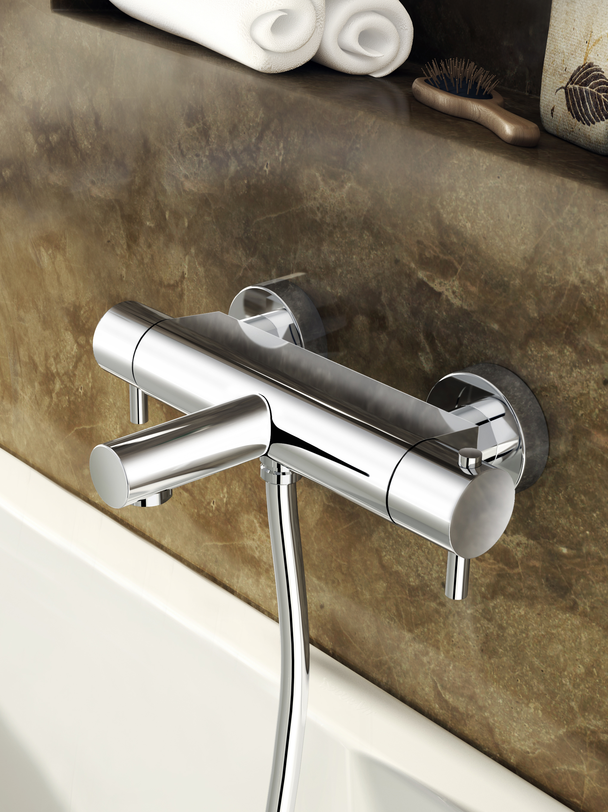 Hotbath buddy 022 thermostat.badmengkr.m.uitloop geborsteld nikkel