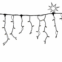 PS230 ijspegelverlichting 2x0,4m zwarte draad 3000K WW & ...