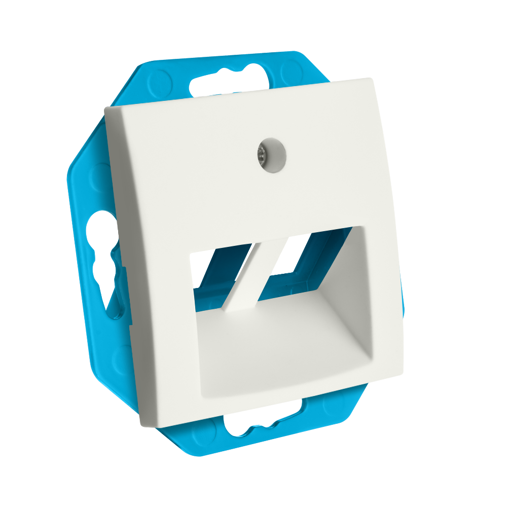 ION Modular Jack 30° 2-voudig met Centraalplaat E1 Mat Alpin Wit afbeelding 2