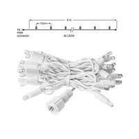 LED string PS230 3M 30 witte LEDs 3000K CW snoer wit