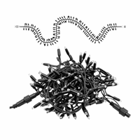 LED string 2M 120 LED cluster lampjes op een zwart koppelbaar snoer 3000K