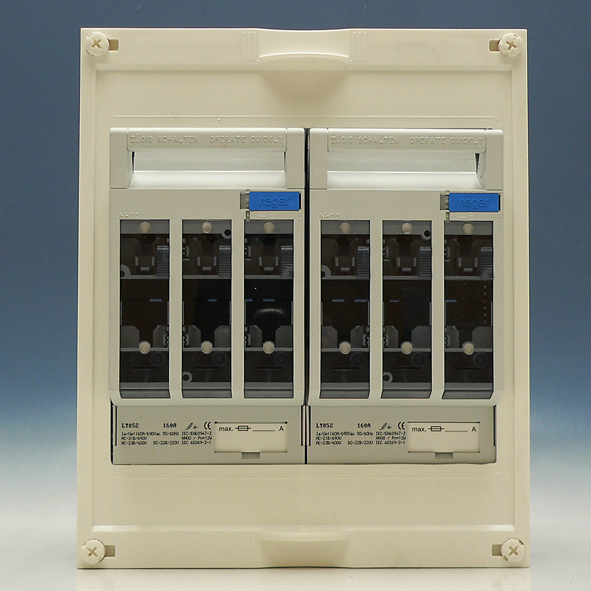 Hager Bouwunit Univers N Mesp.lastsch. 2xNH00 250mm UY21J2N afbeelding 2