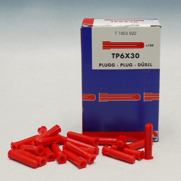 Thorsman pluggen 6mm en 30mm lang rood - 100 stuks (1003020)