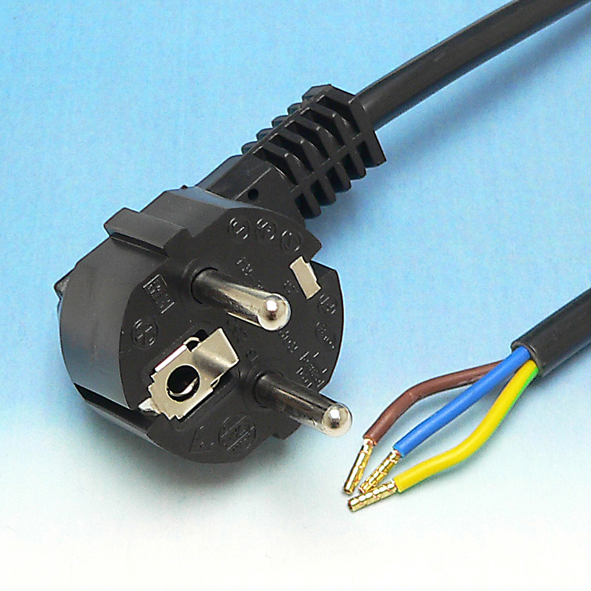HAKA AANSL 3X1 AANSLUITSN 90G1.5M ZW PVC afbeelding 2