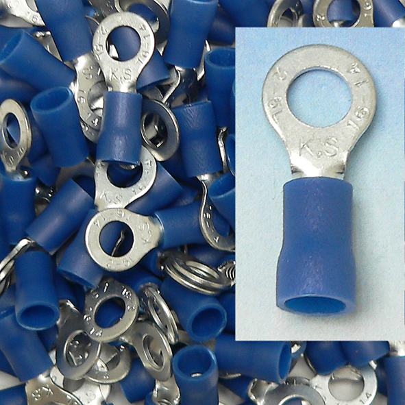 Geïsoleerde Ringkabelschoen EW M5 voor draad 1,5-2,5 mm2 100 stuks klemko 100730