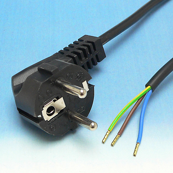 HAKA AANSL 3X0.75 AANSLUITSN 90G2.5M ZW PVC afbeelding 2