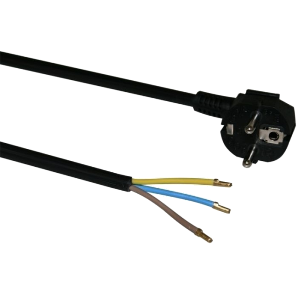 Aansluitsnoer 90ºC H03V2V2-F 3G0,75 zwart 5m