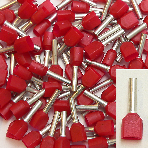 KLAUKE 871/10 ADEREINDHULS 1MM2 RD TWIN L=10 afbeelding 2