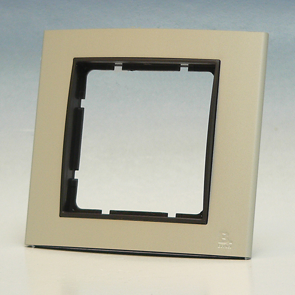 Berker B.3 afdekraam 1-voudig Aluminium/Antraciet (10113004) afbeelding 2
